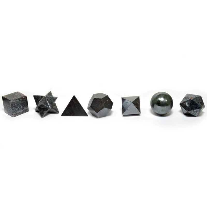 Geometrijski Set od Crnog Ahata - 7 Komada
