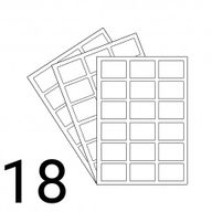 Smeđa kraft naljepnica - 18kom po stranici, zaobljeni kutovi A4, laserski ispis, 63,5x46,6mm