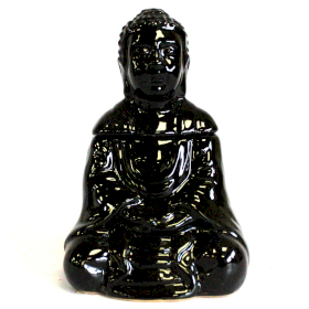 Sjedeći Buda Aroma Lampa - Crna