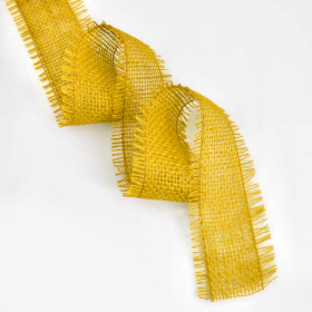 Žuta vrpca od jute 10 metara x 6 cm