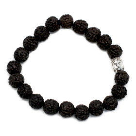 6x Rudraksha Mala Narukvica - Crna