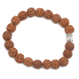 6x Rudraksha Mala Narukvica - Smeđa