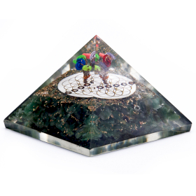 Orgonitna Piramida 70mm - Zeleni Aventurin i Cvijet Života
