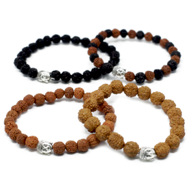 12x Rudraksha Buda Narukvice - Mix