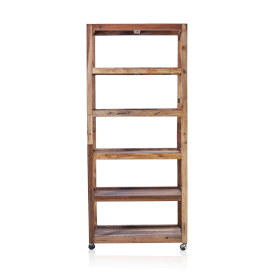 Vitrina sa Šest Polica s Kotačima - Reciklirano Drvo - 79x37x180cm