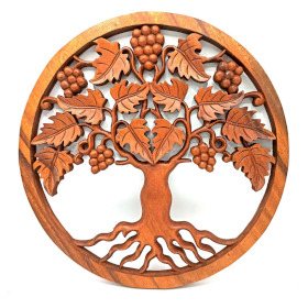 Izrezbarena Ploča - Drvo Života Grožđe 40cm