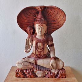 Ručno Izrezbarena Statua - Shiva s Kobrom 50cm