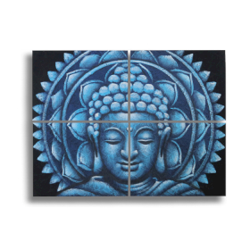 Slika Buda Mandala Brokatni Detalj - Plava - 30x40cm x 4