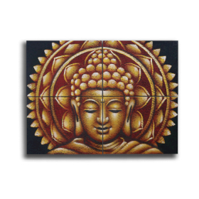 Slika Buda Mandala Brokatni Detalj - Zlatna - 30x40cm x 4