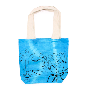 Torba - 38x42x12 cm - Lotus i Buda- Plava - Prirodne Naramenice