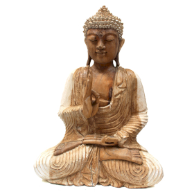 Buddha Statua - Učenje Transmisije - Isprano Bijela - Oštećena 40cm