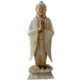 Buddha Statua - Dobrodošli - Isprano Bijela - Oštećena 1m