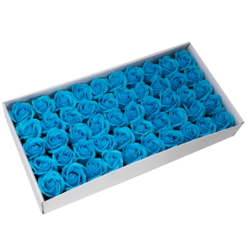 50x Sapun Srednja Ruža za Bukete i Dekoraciju - Nebo Plava