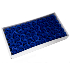 50x Sapun Srednja Ruža za Bukete i Dekoraciju - Kraljevsko Plava