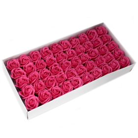 50x Sapun Srednja Ruža za Bukete i Dekoraciju - Tamno Ružičasta