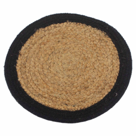 4x Prirodni Podmetač - Juta i Pamuk 30cm - Crni Rub