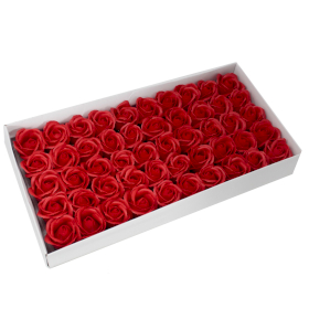 50x Sapun Srednja Ruža za Bukete i Dekoraciju - Crvena