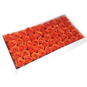 50x Sapun Srednja Ruža za Bukete i Dekoraciju - Tamno Narančasta