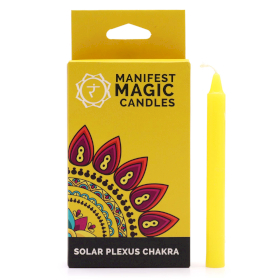 3x Manifest Magične Svijeće (Pakiranje od 12) - Žuta - Čakra Solarnog Pleksusa