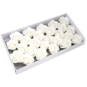 25x Sapun Velika Ruža za Bukete i Dekoraciju - Bijela
