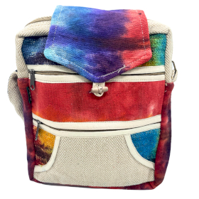 Tie-Dye Hemp Messenger Torbica s Dva Zipa i Preklopom