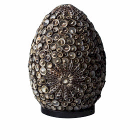 Boho Lampa od Morskih Školjki - Čokoladni Twist - Ovalna - 20cm