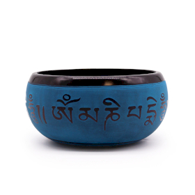 Zvučna Zdjela od Zemljanog Praha - Plava Mantra 5 Buddha - 16cm