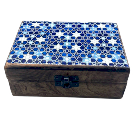 Srednja Drvena Kutija Obložena Keramikom - 15 x 10 x 6 cm - Zvjezdice