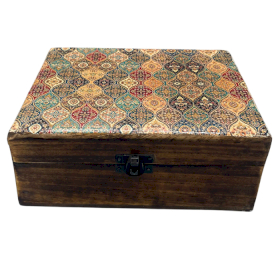Velika Drvena Kutija Obložena Keramikom - 20 x 15 x 7.5 cm - Orijentalna