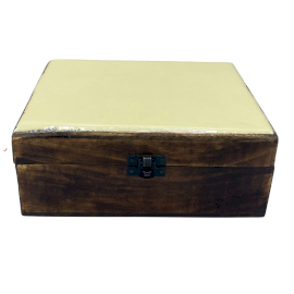 Velika Drvena Kutija Obložena Keramikom - 20 x 15 x 7.5 cm - Žuta