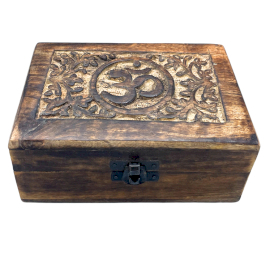 Srednja Drvena Spomen Kutija 13x13x6 cm - Om