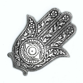 6x Hamsa Stalak za Mirisne Štapiće od Poliranog Aluminija 14 cm