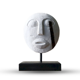 Timorska Plemenska Dekorativna Maska - Bijela 27x20cm