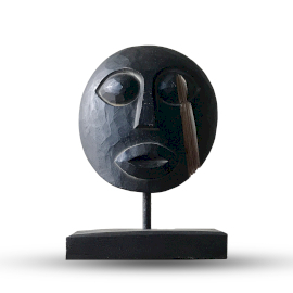 Timorska Plemenska Dekorativna Maska - Crna 27x20cm