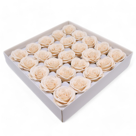25x Cvijet od Sapuna za Rukotvorine - Veliki (7 Slojeva) Vintage Ruža - Victorian Ivory