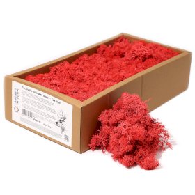Kvalitetna Dekorativna Mahovina - Vatreno Crvena - 635g Kutija