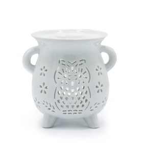 3x Kotlić Aroma Lampa - Sova - Bijela