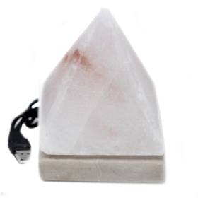 USB Bijela Piramidalna Solna Lampa - 9cm (višebojna)