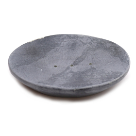 Siva Posuda za Sapun od Steatita 10x12 cm - Klasična Ovalna