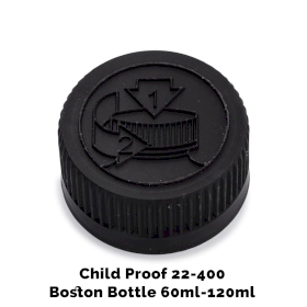 50x Čep za Jantarnu Boston Bocu CR 22mm (120ml) – Crna Plastična