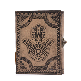 Hamsa - Ezoterični Dnevnik - Vintage Siva - 200 stranica Prošiveni Rub - 17.5x12.5x3cm