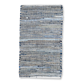 Srednji Tepih od Jute i Recikliranog Pamuka - 90x150 cm - Plava
