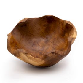 Srednja Uglačana Zdjela za Voće od Tikovine - 21x9cm
