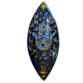 Emajlirana Posuda za Tamjan - Aluminij - Plava Hamsa