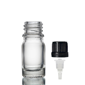 255x Prozirna Staklena Bočica s Čepom i Kapaljkom 5ml