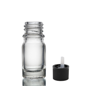 255x Prozirna Staklena Bočica sa Sigurnosnim Čepom za Djecu 5ml