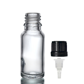 156x Prozirna Staklena Bočica s Čepom i Kapaljkom 15ml