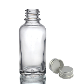 110x Prozirna Staklena Bočica s Aluminijskim Čepom 30ml