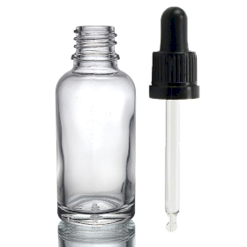 110x Prozirna Staklena Bočica s Prozirnom T/E Pipetom 30ml