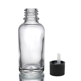 110x Prozirna Staklena Bočica sa Sigurnosnim Čepom za Djecu 30ml